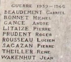 TAVAUX, PLAQUE COMMEMORATIVE